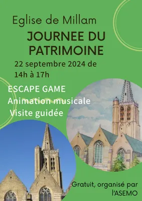 Escape game dans l'église de Millam pour les journées du patrimoine...