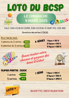 Loto le 9 mars à Saint pol sur mer 