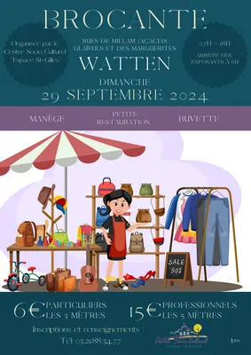 Brocante du Centre Socio Culturel le 29 septembre à Watten