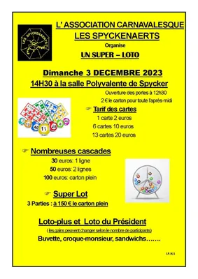 Super Loto à Spycker le 3 décembre