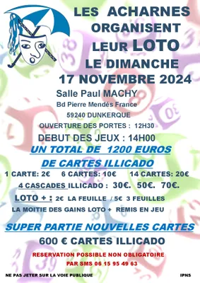 Loto des acharnes le 17 novembre à Dunkerque