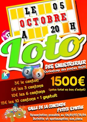 Loto des Snustreraer le 5 octobre à Petite Synthe 