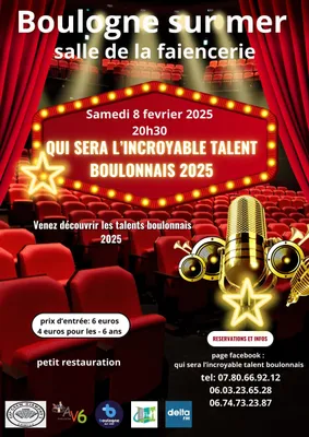 Qui sera l'icroyable talent boulonnais 2025 le 8 février à Boulogne...