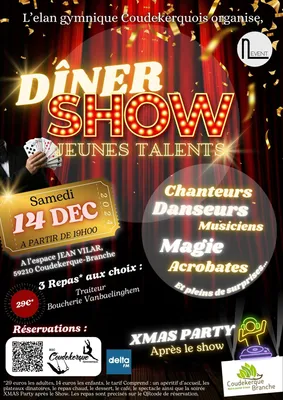 Dîner show spécial "jeunes talents" le 14 décembre à Coudekerque...