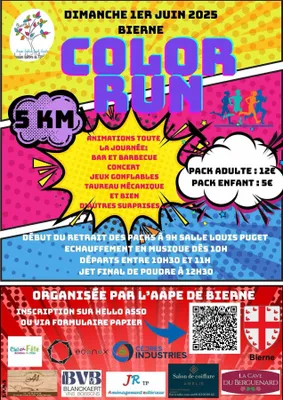 3 eme édition de la color run de Bierne le 1 juin 