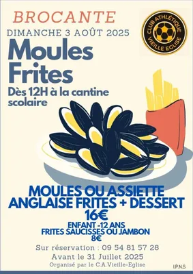 Moules frites le 3 août à Vieille-Église