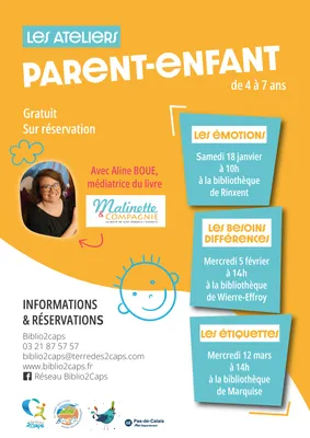 Atelier parent-enfant sur les émotions le 18 janvier à Rinxent