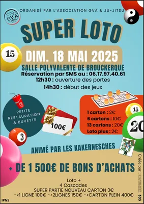 Super loto le 18 mai à Brouckerque