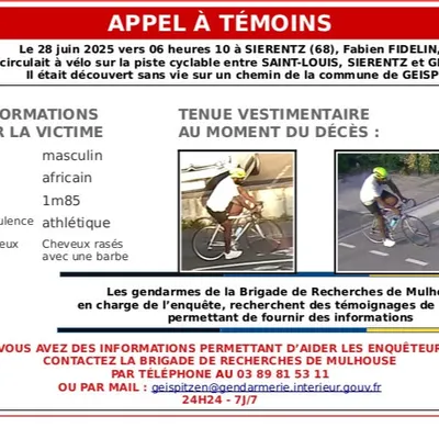 Appel à témoins après l'accident mortel d'un cycliste