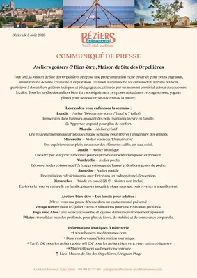 Ateliers goûters & Bien-être, Site des Orpellières