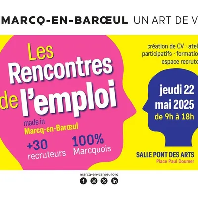 Des offres d'emplois et formations ce jeudi à Marcq-en-Barœul 
