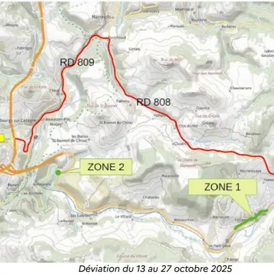 Des travaux sur la RN88 vont entraîner une déviation en Lozère