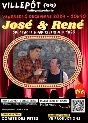 Spectacle comique José et René à Villepôt