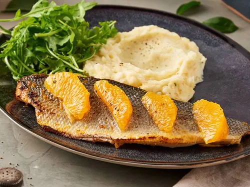 Bar aux agrumes et purée maison