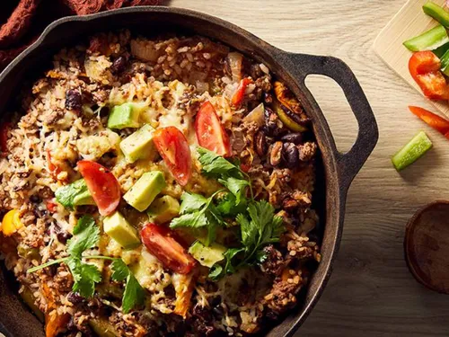 One pot à la mexicaine de riz au bœuf