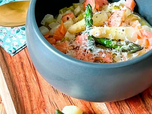 Risotto aux deux asperges