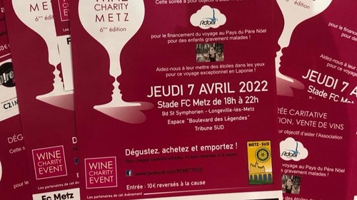 Wine Charity Metz : une soirée pour la bonne cause le 7 avril