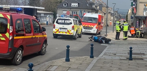 un motard gravement blessé en centre-ville de Vire