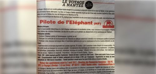 Insolite : qui veut piloter l'elephant du Voyage a Nantes ?