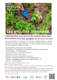 Programme annuel des ateliers jardinage dans les jardins de william...