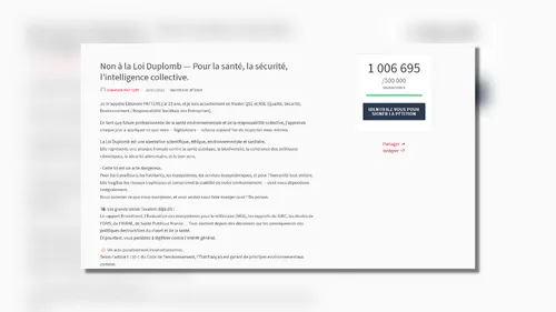Plus d’un million de signatures pour la loi Duplomb