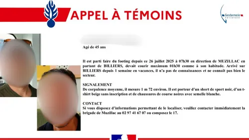 Morbihan : un appel à témoins lancé après la disparition d’un joggeur
