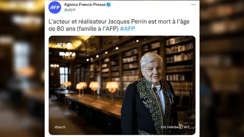 L'acteur et réalisateur Jacques Perrin est mort à l'âge de 80 ans