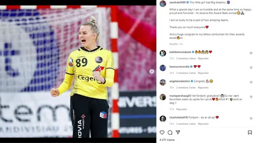 Handball : la gardienne brestoise Sandra Toft meilleure joueuse du...