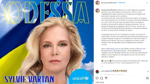 Un disque de Sylvie Vartan pour l'Ukraine