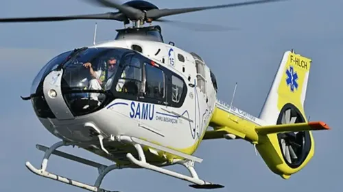 Un cycliste héliporté à l'hôpital après une chute