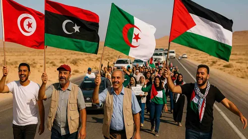 Partie de Tunisie, une caravane de solidarité traverse la Libye en...