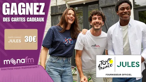 TOUR DE FRANCE 2025 - JULES vous offre des cartes cadeaux de 30€