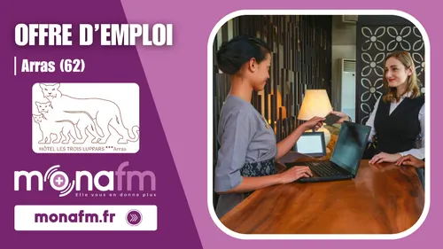 L'hôtel Les Trois Luppars à Arras recrute un(e) réceptionniste...