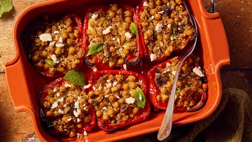 Poivrons farcis aux pois chiches
