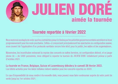 Triste nouvelle pour les fans de Julien Doré