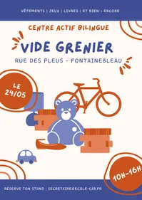 Vide grenier spécial enfant au CAB à Fontainebleau le samedi 24 Mai...