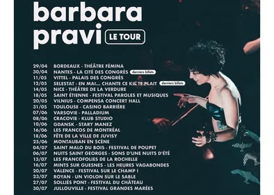 Barbara Pravi annonce les dates de sa tournée