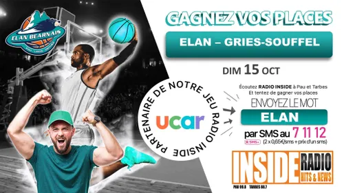 Gagnez vos invitations pour le match Elan Béarnais - Gries Souffel  !
