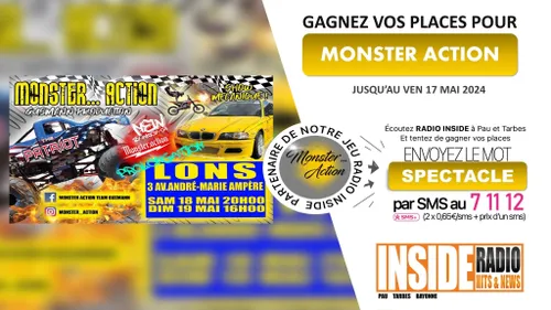 Liste des gagnants : Show monster Trucks à Lons les 18 et 19 mai !