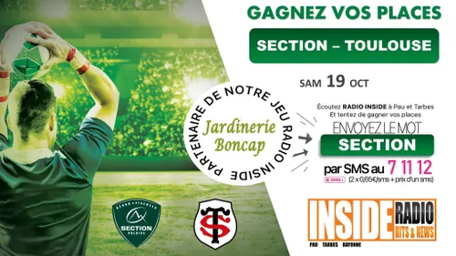 Liste des gagnant(e)s :  Section VS Toulouse au stade du Hameau ce...