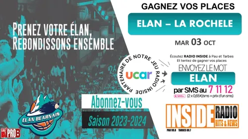 GAGNEZ vos invitations pour le prochain match de l'Elan Béarnais ! 