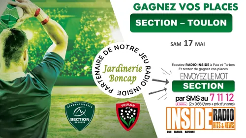 Gagnez vos invitations pour le match Section VS Toulon ! 