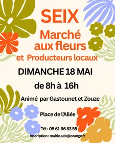 Marché aux fleurs et producteurs locaux à Seix