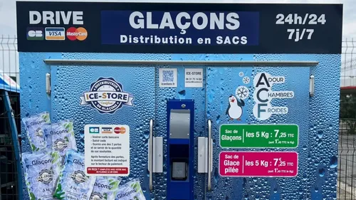 Distributeur de glaçons, relais La Poste.. Auchan Biganos réunit...