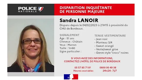 Disparition d'une quinquagénaire à Bordeaux : la Police lance un appel témoin