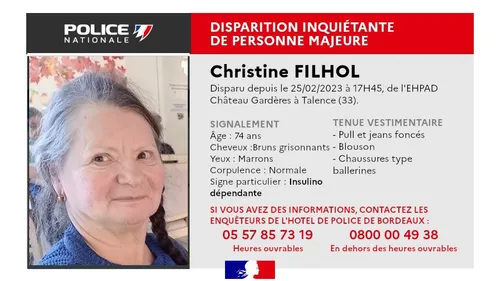 Gironde : appel à témoins après la disparition d'une septuagénaire 