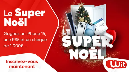 Le Super Noël : gagnez un iPhone 15, une PS5 et un chèque de 1000€