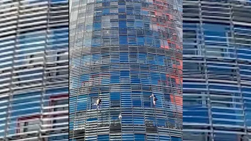 Barcelone : "le Spiderman français" escalade la Tour Gloriès à...