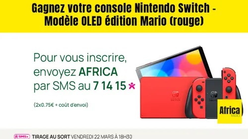 Jeu Africa Radio : Gagnez  1 Nintendo Switch OLED Mario Edition 