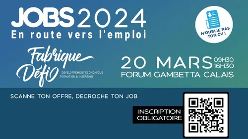 Forum Job ce mercredi 20 mars au Forum Gambetta à Calais